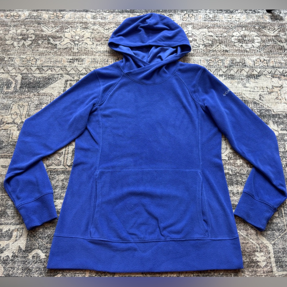 Columbia Fleece Hoodie Sweatshirt Women’s Medium Long Sleeve Embroidered Logo
